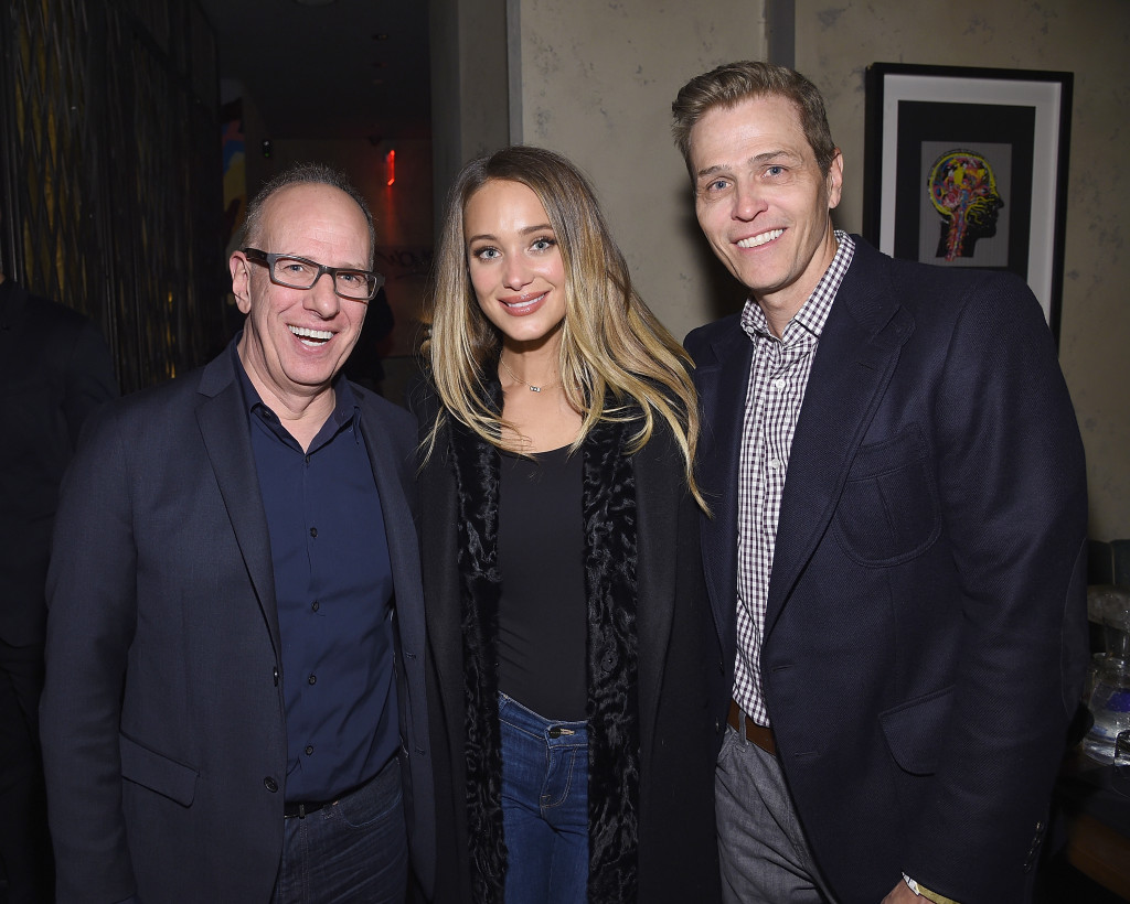 NEW YORK, NY - FEBRUARY 15: Richard Wolf, Hannah Davis and Patrick Whitesell attend IMG Models Celebrates The Sports Illustrated, Swimsuit issue at Vandal on February 15, 2016 in New York City. (Photo by Dimitrios Kambouris/Getty Images for NYFW: The Shows)