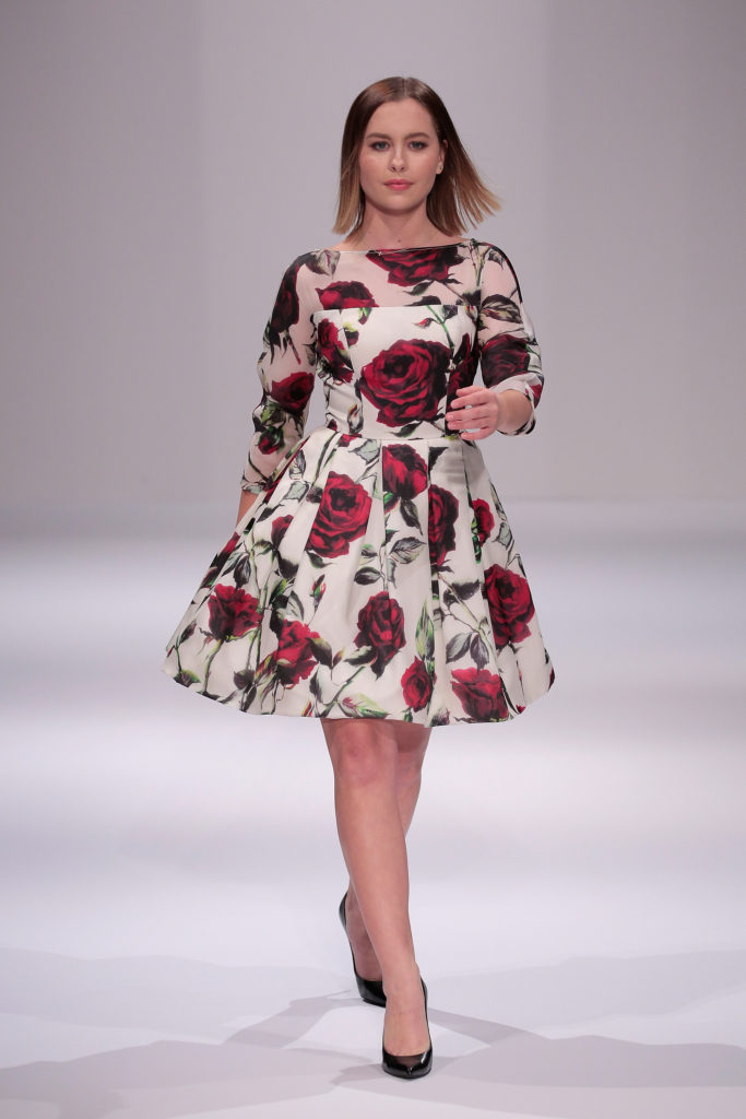 NEW YORK, NY - SEPTEMBER 12: Natasha Bure walks the runway during Sherri Hill fashion show during New York Fashion Week at Gotham Hall on September 12, 2016 in New York City. (Photo by Randy Brooke/Getty Images for Sherri Hill)